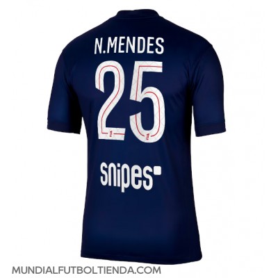 Camiseta Paris Saint-Germain Nuno Mendes #25 Primera Equipación Replica 2025-26 mangas cortas Camiseta Paris Saint-Germain Nuno Mendes #25 Primera Equipación Replica 2025-26 mangas cortas